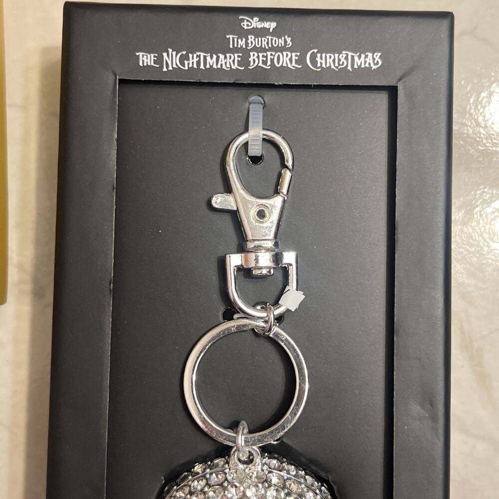 Nightmare Before Christmas Jack Skellington Disney Bling Head Bag Charm Keychain - Picture 3 of 4